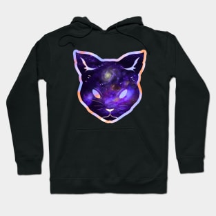 Cosmos iridescent milky way space cat Hoodie